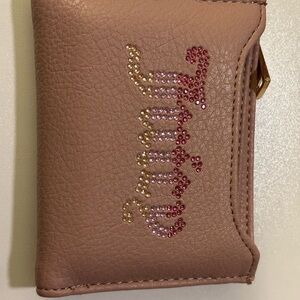 Juicy Couture Tan and Pink Wallet with Glittery Branding